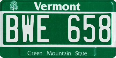 VT license plate BWE658
