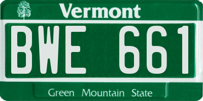 VT license plate BWE661