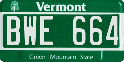 VT license plate BWE664