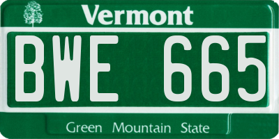 VT license plate BWE665