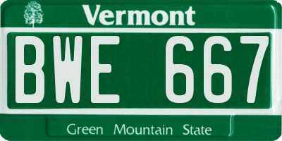 VT license plate BWE667