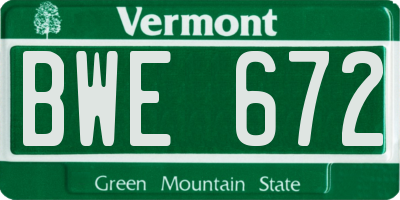 VT license plate BWE672