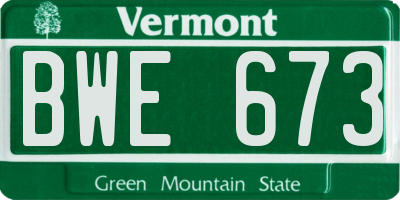 VT license plate BWE673