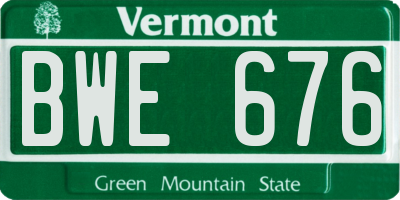 VT license plate BWE676