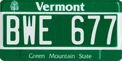 VT license plate BWE677