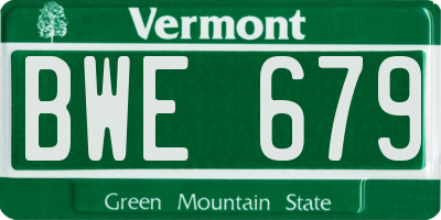VT license plate BWE679