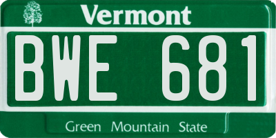VT license plate BWE681