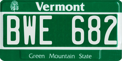 VT license plate BWE682
