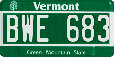 VT license plate BWE683