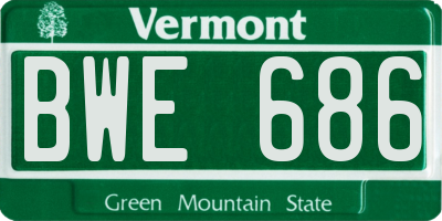 VT license plate BWE686