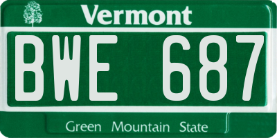VT license plate BWE687