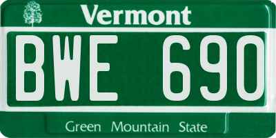 VT license plate BWE690