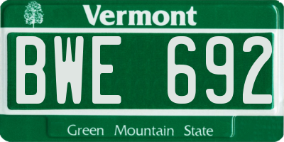 VT license plate BWE692