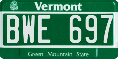 VT license plate BWE697