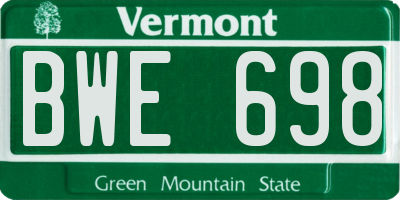 VT license plate BWE698