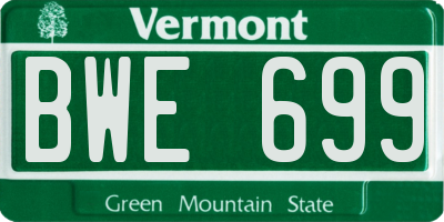 VT license plate BWE699