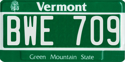 VT license plate BWE709
