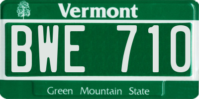 VT license plate BWE710