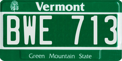 VT license plate BWE713