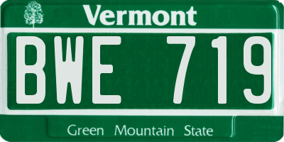 VT license plate BWE719