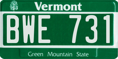 VT license plate BWE731