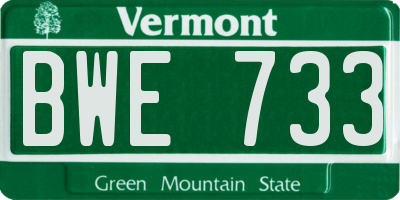 VT license plate BWE733