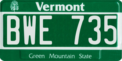 VT license plate BWE735