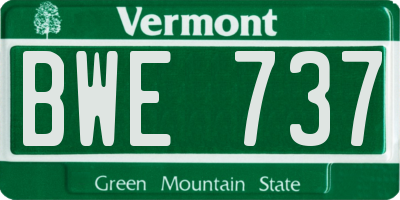 VT license plate BWE737