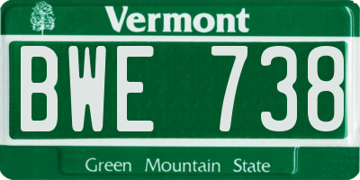 VT license plate BWE738