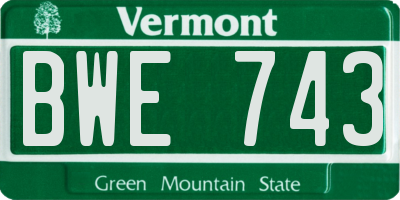 VT license plate BWE743