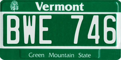 VT license plate BWE746