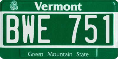 VT license plate BWE751