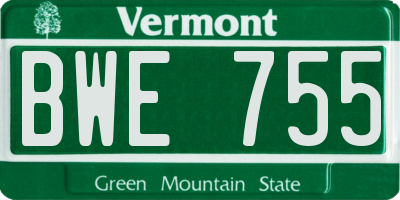 VT license plate BWE755