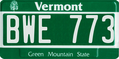 VT license plate BWE773