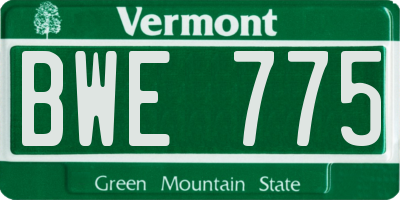 VT license plate BWE775