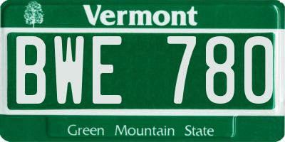 VT license plate BWE780