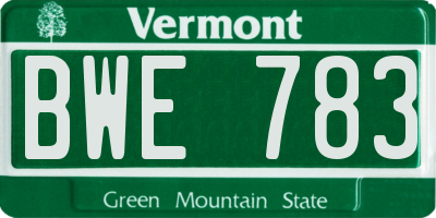 VT license plate BWE783