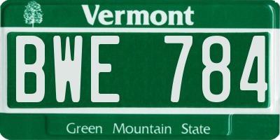 VT license plate BWE784