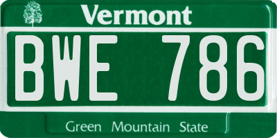 VT license plate BWE786