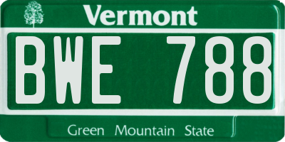 VT license plate BWE788