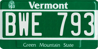 VT license plate BWE793