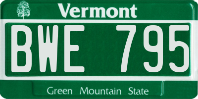 VT license plate BWE795