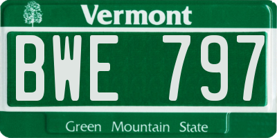 VT license plate BWE797