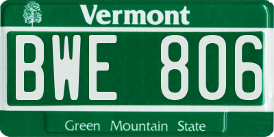 VT license plate BWE806