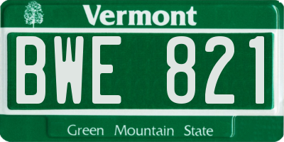 VT license plate BWE821
