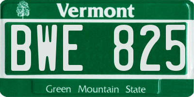 VT license plate BWE825