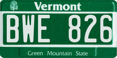 VT license plate BWE826