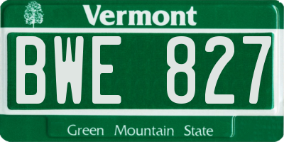 VT license plate BWE827