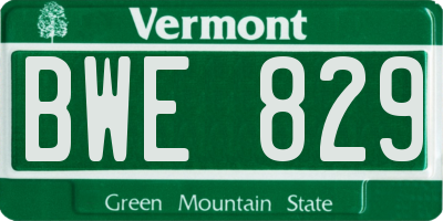 VT license plate BWE829