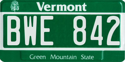 VT license plate BWE842